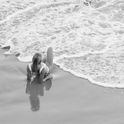 Traveler relaxing on the beach